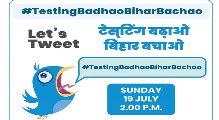 Increase Testing Save Bihar campaign was trending on Twitter on Sunday.