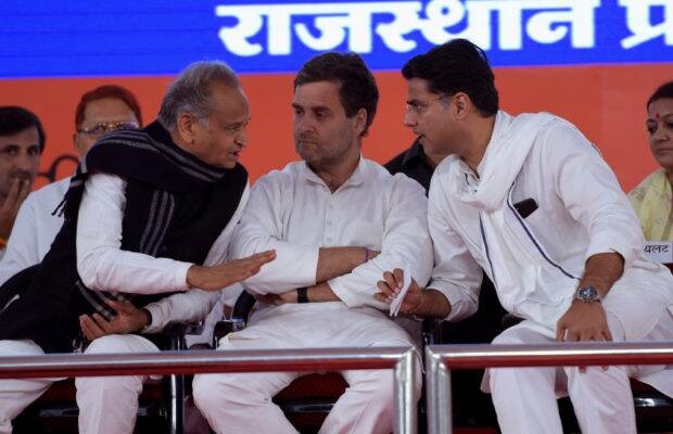 Rajasthan political crisis appears over as reconciliation efforts are in full swing. Rahul Gandhi, Ashok Gehlot and Sachin Pilot. (File Photo)