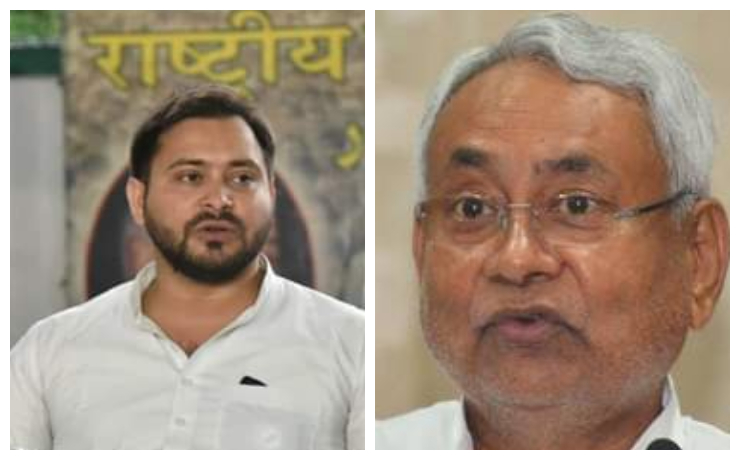 SEC hinted that Bihar Assembly election will be held on time. Opposition leader Tejashawi Yadav(L) and Chief Minister Nitish Kumar(R) will be main contender to take the helm of the state in the upcoming poll. (File Photo)