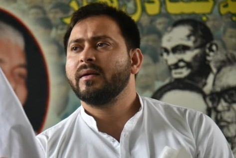 Bihar opposition leader Tejashwi Yadav addressing a press conference at RJD office in Patna. (File Photo: Courtesy: Facebook)