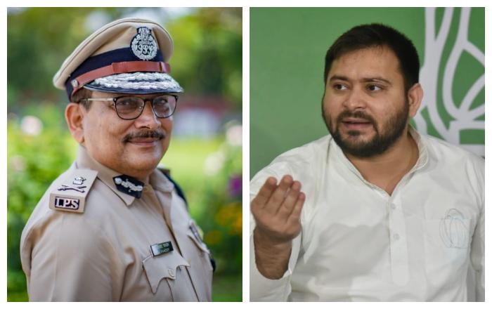 In a veiled reference to the sudden VRS of DGP Gupteshwar Pandey, RJD leader Tejashwi Yadav said that he would not comment on 'anyone' and would stick with the real issues. (File photo of Gupteshwar Pandey and Tejashwi Yadav taken from their facebook pages)