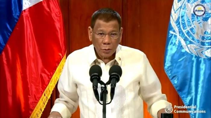Philippines President Rodrigo Duterte affirms Hague ruling on China at UN (File Photo, Image credit: YouTube screenshot of UN)