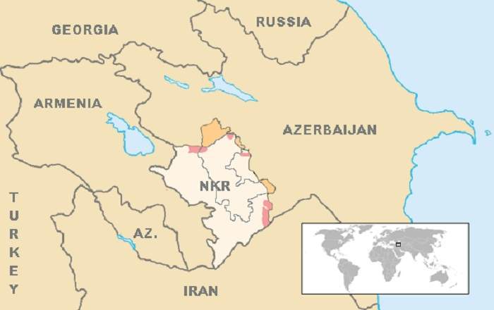 The disputed region of Nagorno Karabakh (File Photo, Map Credit: Wikipedia)