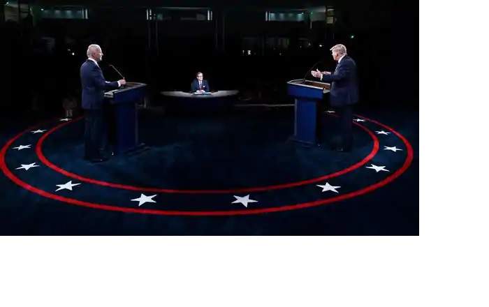 U.S. President Donald Trump and Democratic presidential nominee Joe Biden participating in the first debate (File Photo, Image credit: Livemint)