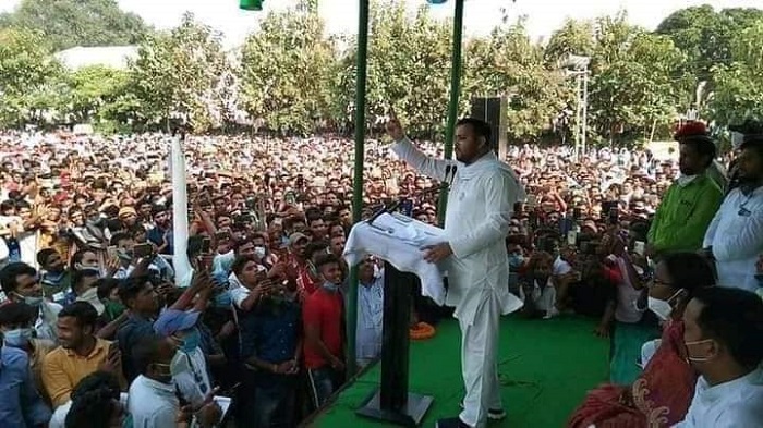 RJD leader Tejashwi Yadav is strong contender in Raghopur.