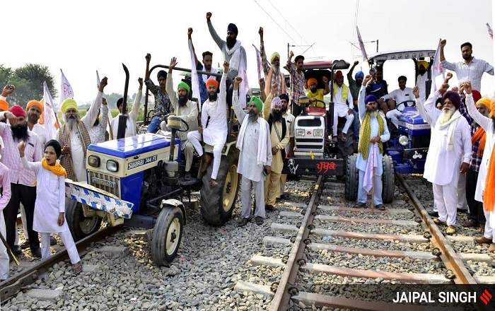 Farmers blocking railway tracks in protest against the farm laws (File Photo, Image credit: The Indian Express)