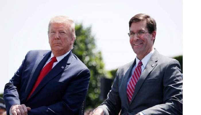 Outgoing US President Donald Trump and Mark Esper (File Photo, Image credit: India Today)
