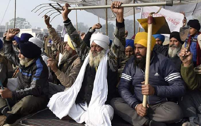 File Photo of farmers protesting against the three farm laws (Image credit: NDTV.com)
