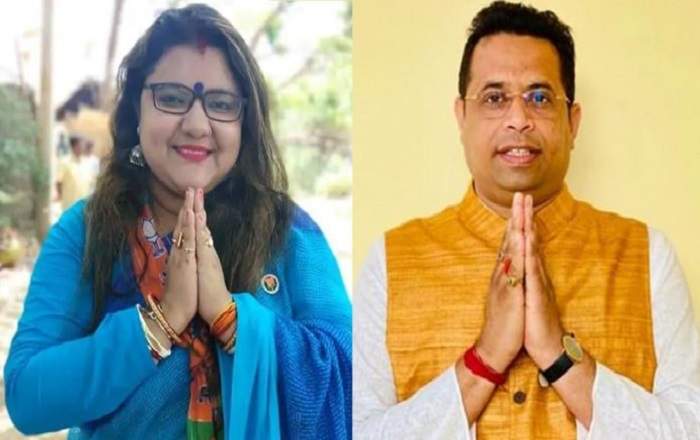 BJP MP Saumitra Khan (R) and his wife and TMC leader Sujata Mondal Khan (File Photo, Image credit: ThePrint)