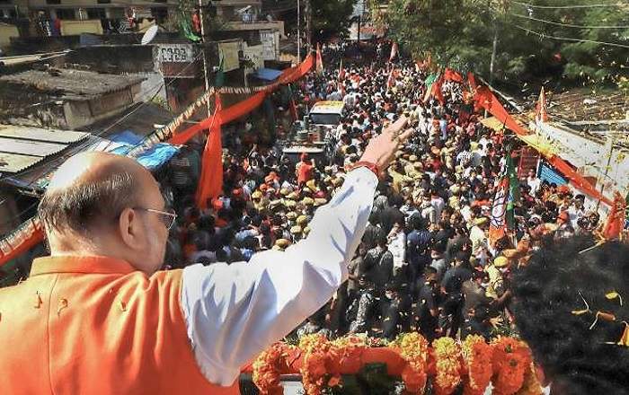 Home Minister Amit Shah campaigning for the Hyderabad civic body polls (File Photo, Image credit: India TV News)