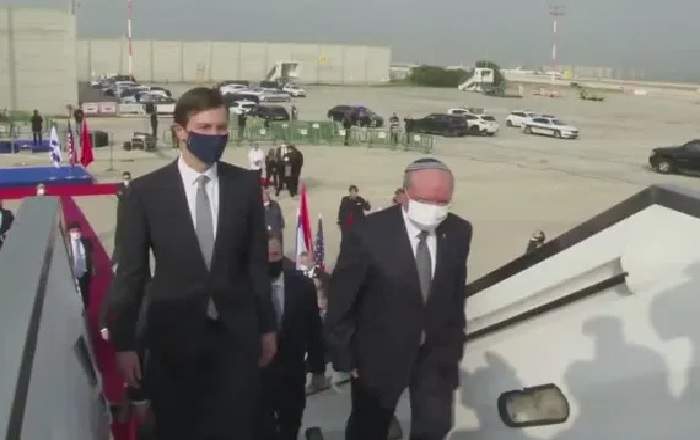 US President Donald Trump’s son-in-law Jared Kushner (L) and Israeli NSA Meir Ben-Shabbat (File Photo, Image credit: Aljazeera)