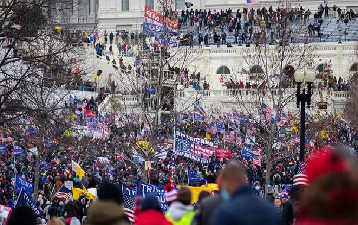 US President Donald Trump's supporters near the Capitol Hill on Wednesday (Image credit: TheHill)