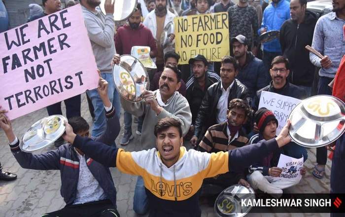 File Photo of farmers protesting against the three farm laws (Image credit: The Indian Express)