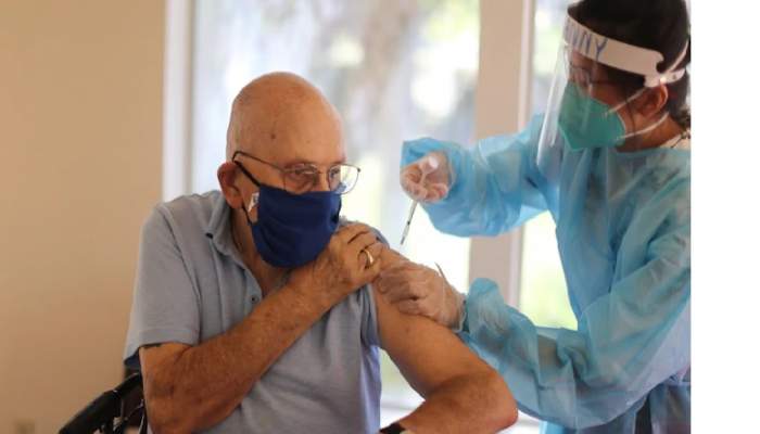An elderly person being administered the Pfizer vaccine (File Photo, Image credit: India Today)