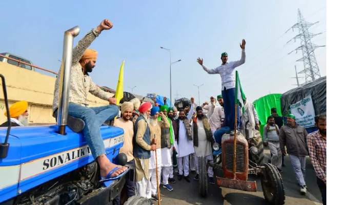 Farmers protesting on their tractors in protest against the three farm laws. (File Photo, Image credit: India Today)