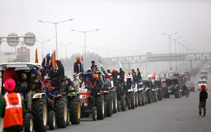 Farmers protesting with their tractors against the three farm laws (File Photo, Image credit: The Indian Express)