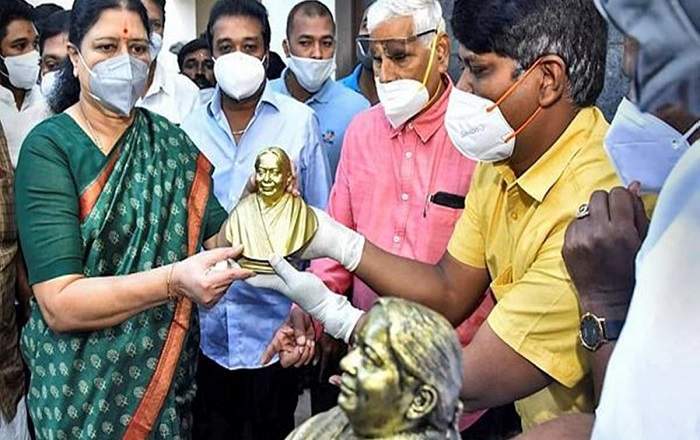 Former AIADMK leader V K Sasikala (Left) (File Photo, Image credit: The Indian Express)