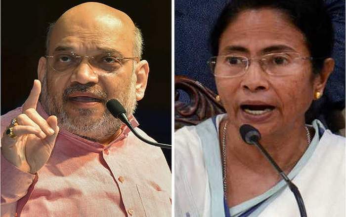 Union home minister Amit Shah and West Bengal chief minister Mamata Banerjee (Image credit: The Tribune)
