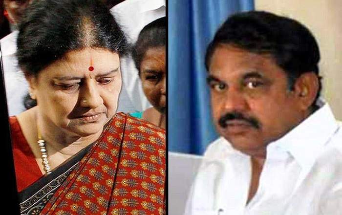V K Sasikala and E Palaniswami (File Photo, Image credit: The News Minute)
