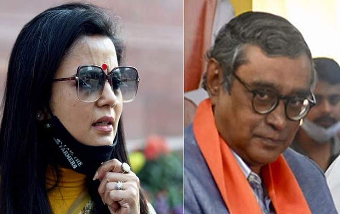 Mahua Moitra and Swapan Dasgupta (R) (Image credit: The Week)