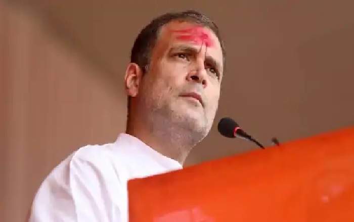 Congress leader Rahul Gandhi during a rally in Assam's Kamrup on Wednesday (Image credit: Hindustan Times)
