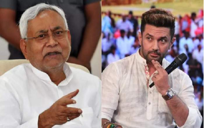 Bihar chief minister Nitish Kumar and LJP chief Chirag Paswan (R) (Image credit: TFIPOST)