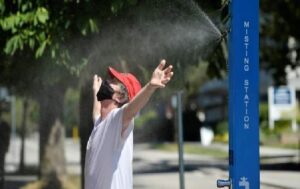 A man cools off during the scorching weather in Vancouver, British Columbia, Canada on June 27 (Image credit: Hindustan Times)
