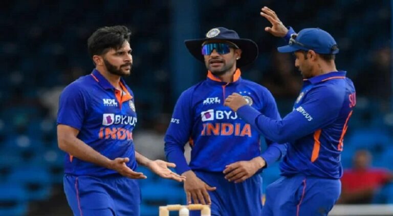 Bowlers played crucial part in India's winning first ODI against West Indies. (Image courtesy: BCCI Twitter )