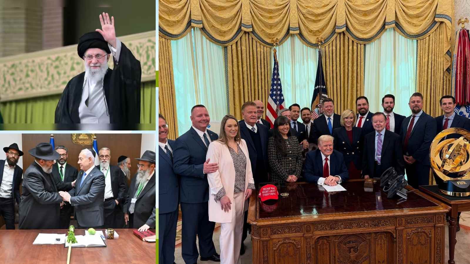 Soroor Ahmad analyses the uniqueness of the ongoing US-Israel-Iran War. Representational Image. (Courtesy: Photo collage from FB pages of Business Today,Paula White Cain and Israeli PM)